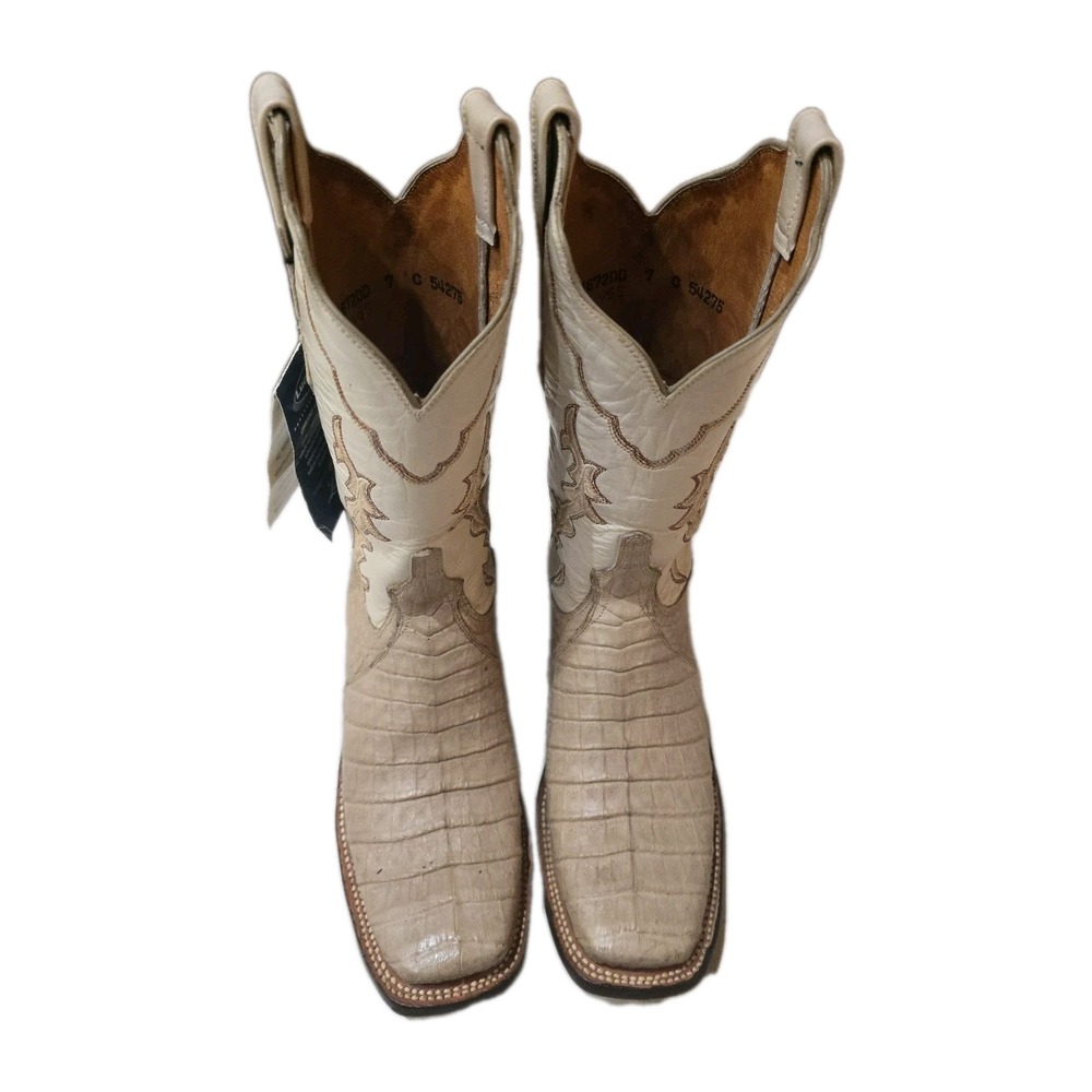 NWT Lucchese Womens Tan Boots SZ 7 Sable Belly Calf Wheat Goat Leather RTL $850 - Picture 3 of 16
